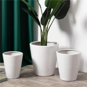 Popular design large garden planter wholesale bulk cheap home hotel decoration white ceramic flower pots