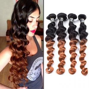 China Pre-colored Ombre Human Hair Weave Loose Wave 1b/30 Peruvian Ombre Hair Extensions supplier