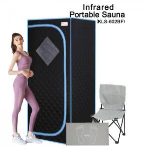 China Black One Person Sauna Tent , Portable Steam Sauna Room With Infrared Panels supplier