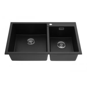 China 30 Inch 60/40 Double Bowl Granite/Quartz Composite/Acrylic Resins Sink supplier
