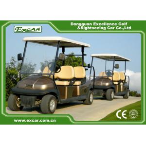 China 6 Person Electric Golf Buggy Brown Color Separately Motorised Golf Buggies supplier