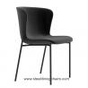 Finish Fabric Side 50cm 53cm 78cm Leather And Steel Dining Chairs