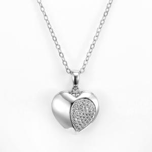 China 4.8 Grams 925 Silver CZ Pendant Anti-Allergic Double Heart Pendant Necklace supplier