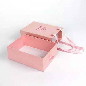 Custom Luxury Jewelry Drawer Style Ribbon Cardboard Sliding Gift Box