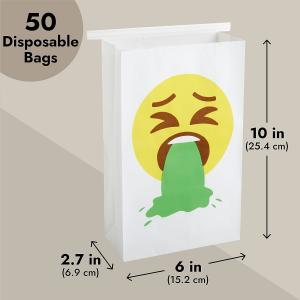 Paper Disposable Vomit Bags for Car Motion Sickness, Barf, Throw Up, Puke for Car, Uber, Travel, and Mornings Sickness
