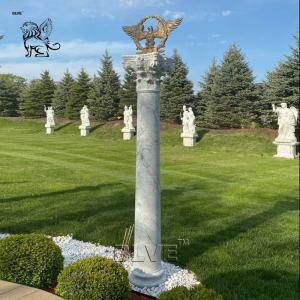 White Marble Column Stone Roman Columns Garden Decoration Hand Carved