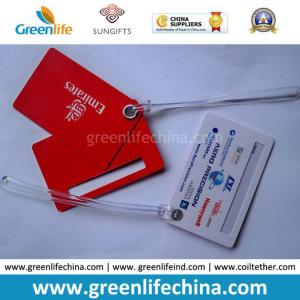 China Advertising Top Quality Red Logo Printed Custom Plastic Luggage Tag supplier