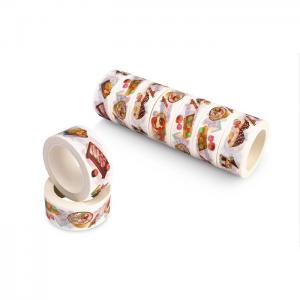 China Coloured Floral Washi Paper Tape , Thin Patterned Craft Tape Rubber Adhesive supplier