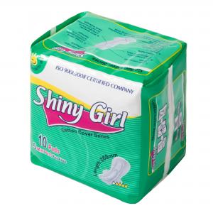 Cotton Super Absorbent Women Sanitary Napkin 290mm Double Winged Dry Weave