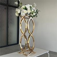 China Gold Wedding Flower Stand Centerpiece Unique Metal Flower Stand 97cm on sale