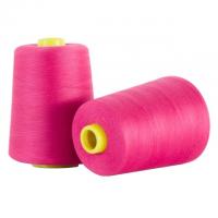 China Green / Yellow 100 Spun Polyester Sewing Thread Dyed Tube Anti - Pilling Good Evenness on sale