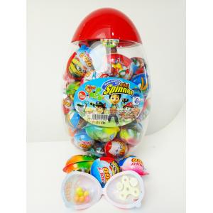 China Toy Egg Candy Happy Egg Multi Fruit Flavor Candy Jelly bean With Lovely Mini Spinner Toy candy supplier