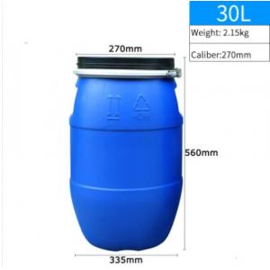 Blue 30L Plastic Barrel Tighthead Plastic Drums Open Top Waterproof