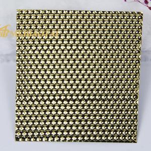 China 0.85mm Thickness Embossed Stainless Steel Sheet Gold Honeycomb Pattern Wall Decorative supplier