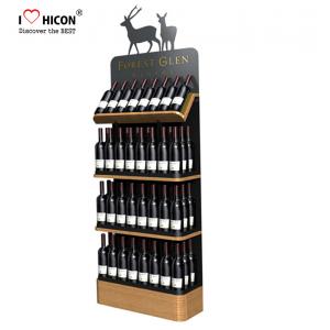 Freestanding Custom Wooden Wine Display Rack For Liquor Store Advertising
