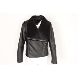 China Ladies Cool leather jacket, Women's Bomber Leather jacket, bonded fur, hot popular supplier