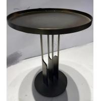 China Custom Stainless Steel Hover Round Tray Coffee Table , Black Antique on sale