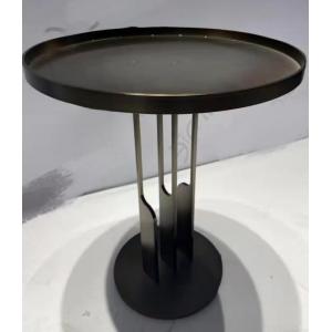 Custom Stainless Steel Hover Round Tray Coffee Table , Black Antique