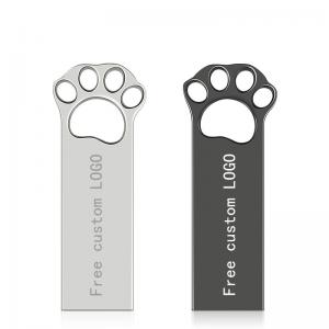 China Dog Paw Shapes Metal USB Flash Drive 2.0 128GB 256GB 15MB/S Speed supplier