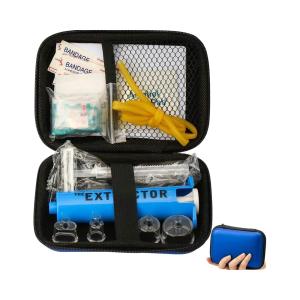 China Portable EVA First Aid Kit with Zipper Closure and Four Extraction Cup Sizes for Snake Bites and Bee Stings wholesale