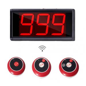 Best price 433.92MHz wireless pager system slim button and display receiver for restaurant