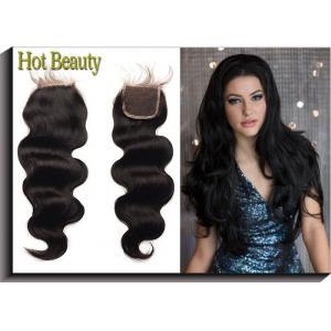 China Peruvian Hair Body Wave Closure / 100% Human Hair Hair Extension 1 Piece supplier