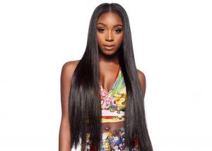 China Natural Straight Real Hair Colored Hair Wigs , Full Lace Front Wigs For Black Women on sale 