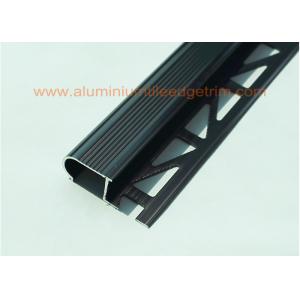 Anodized Black Metal Stair Nosing For Tile With Curved Edge Long Lifespan