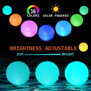 IR Remote Controlled LED Solar Inflatable Ball Cordless Pool Floating Garden Decor