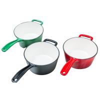 China Enameled Non Stick Enameled Cast Iron Saucepan 2.5 Quart 16cm on sale