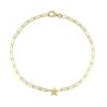 925 Sterling Silver Tiny Star Charm Bracelet with 18K Gold Plating and 12mm Star Charm