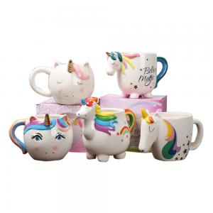 Cute Hand painted  3D Colorful  Unicorn  Mug  Novelty  Ceramic  Animal  Coffee Mug  Custom for Unicorn Lover