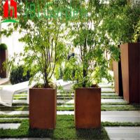 China Outdoor Garden Flower Pot Custom Corten Steel Planters 1500*500*600mm High Durability on sale