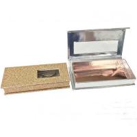 China custom sliver hinged eyelash box Luxury clamshell pvc window glitter lash box on sale