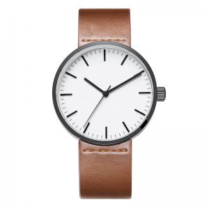 Fashion Luxury Custom Logo Watch With Genuine Leather Strap