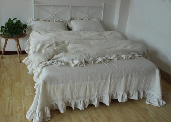 100% Linen Plain Duvet Covers , Comfortable 4Pcs Dyed Soft Duvet Covers