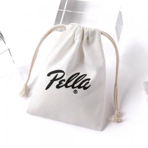 Fabric Drawstring Gift Bags Custom Logo Natural Cotton Canvas Drawstring Pouch Gift Jewelry Packaging Bags