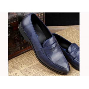 China Luxury Mens Leather Casual Shoes Oxford Mens Blue Brogue Shoes For Party / Wedding supplier