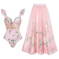 China Summer Three Piece Swimwear with Regular and Padded Cups two pieces swimwear pink color on sale