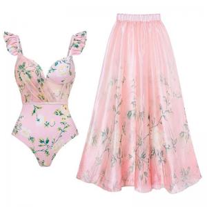 Summer Three Piece Swimwear with Regular and Padded Cups two pieces swimwear pink color