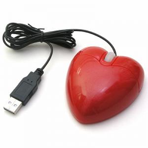 China New fashion design red heart basic optical mouse CE & ROHS certificates supplier