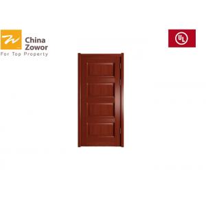China 60 mins Black Walnut Veneer Finished Single Leaf Solid Wood Fire Rated Doors For Hotel supplier