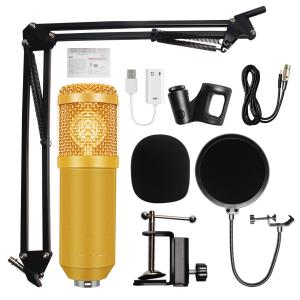 Studio Microphone Condenser Microphone With Pop Filter&Phantom Power Vocal Record KTV Karaoke BM 800 Microfono Youtuber
