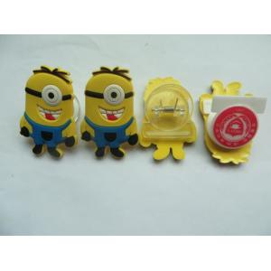 Multifunctional Cute Minions Soft PVC Bookmark / Paper File Holder / Nets Clip Accept Custom Other Shapes For Promotion