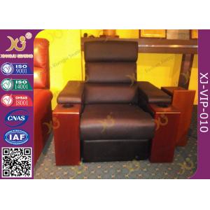 Modern Genuine Leather Finished Home Theater Sofa , Leisure Electric Recliner Sofa