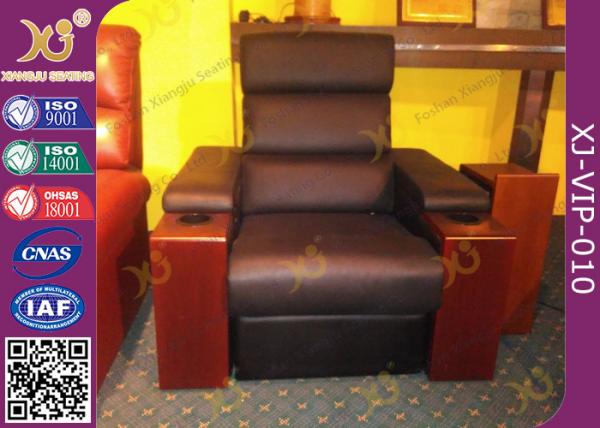 Modern Genuine Leather Finished Home Theater Sofa , Leisure Electric Recliner