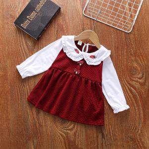 80cm Girls Children'S Dress Clothing Long Sleeve Short Skirt Dress Doll Collar ODM