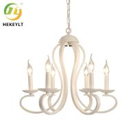 China European Simple Iron Art Candle Chandelier Living Room Dining Room Bedroom Clothing Store Lamp on sale