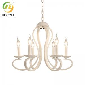 China European Simple Iron Art Candle Chandelier Living Room Dining Room Bedroom Clothing Store Lamp supplier
