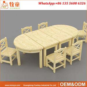 Solid pine wood nursery play school table and chairs for 1.5-4 years old kids